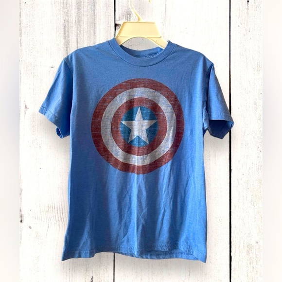 Marvel Other - Marvel Kids Captain America T-Shirt Youth Medium Short Sleeve Graphic Blue